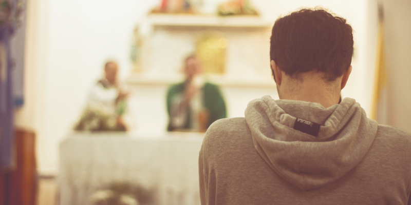 Young person at a mass.