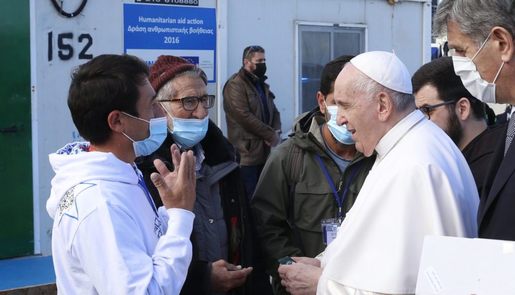 pope in lesbos
