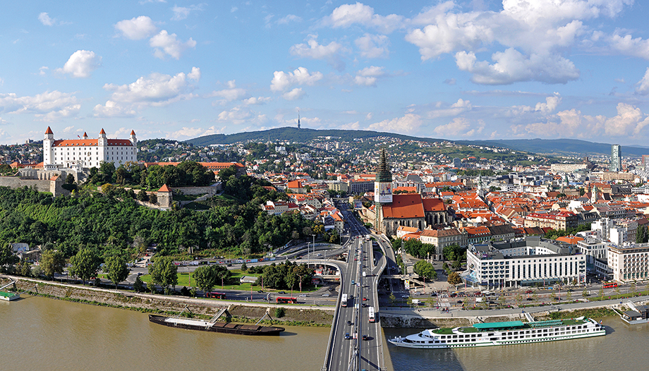 Panoramic view of Bratislava.