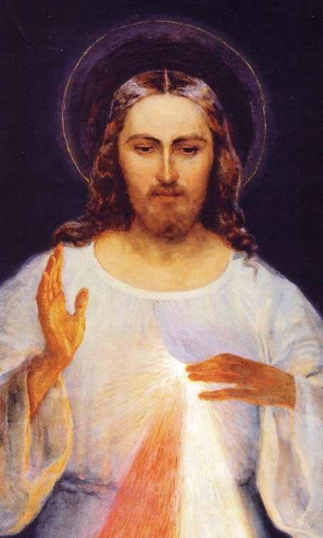 Erstes Bild der göttlichen Barmherzigkeit, das nach den Angaben der heiligen Faustina gemalt wurde.
