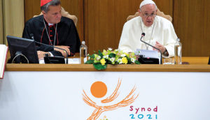 The Pope speaking during the meeting with the bishops.