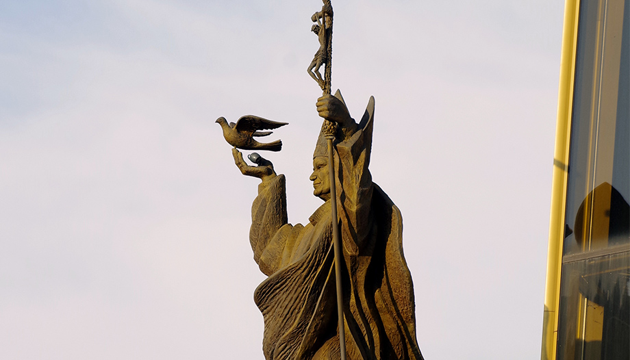 Immagine di San Giovanni Paolo II al Santuario della Divina Misericordia di Cracovia.