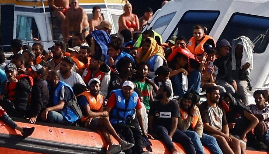 Ankunft von Migranten in Lampedusa im Jahr 2023