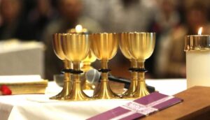 Communion chalices in an Arizona church, 2023