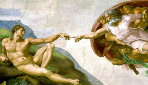 Creazione di Adamo. Michelangelo. Cappella Sistina.